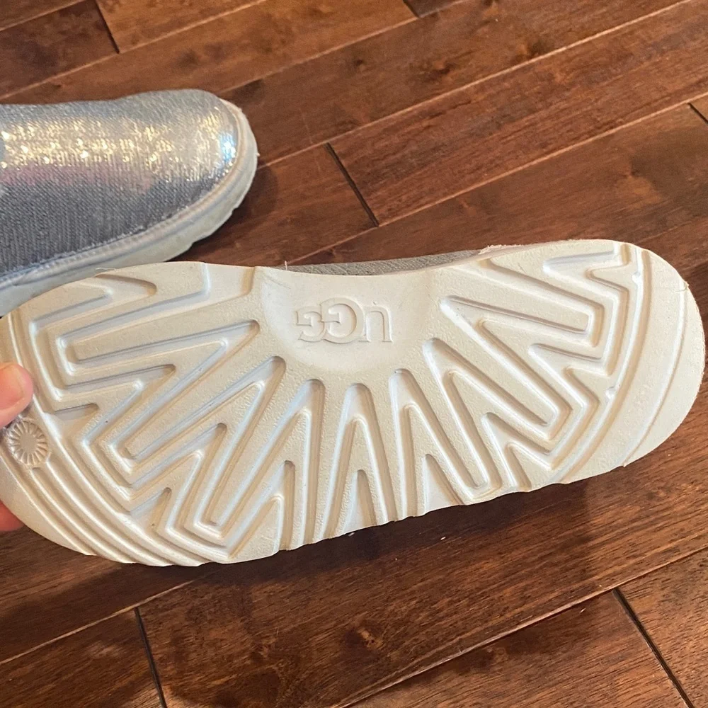 UGG Kids Shimmering Silver Boots